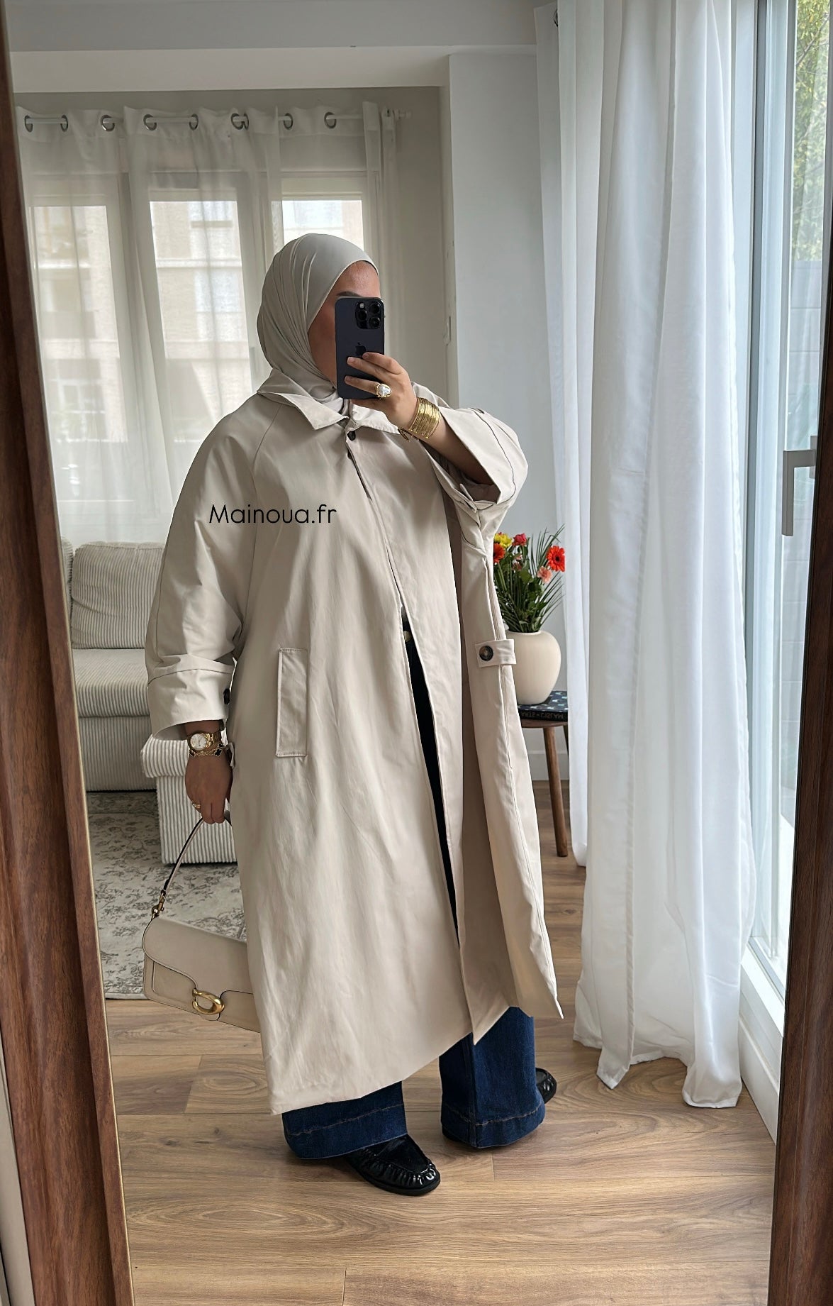 Trench long beige