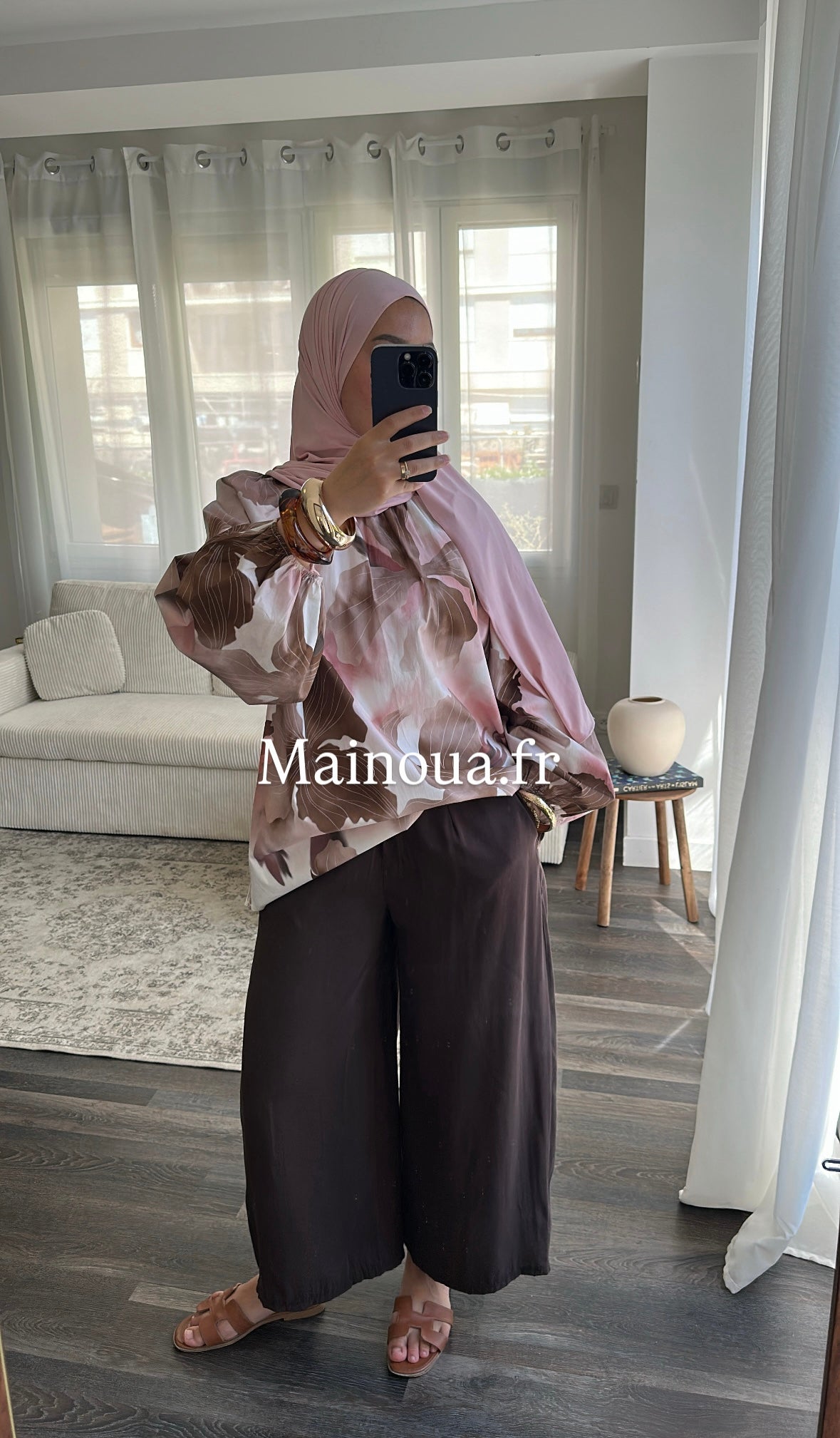 Pantalon fluide marron