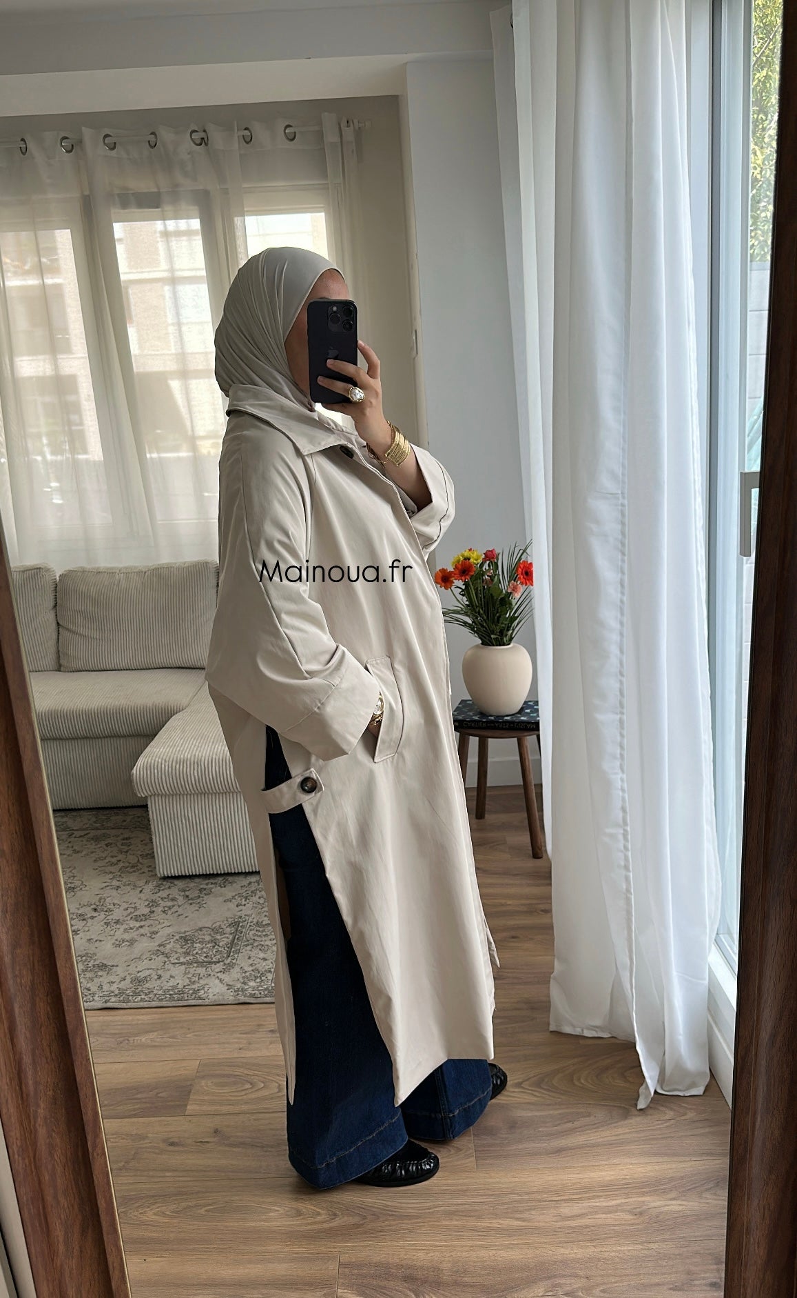 Trench long beige