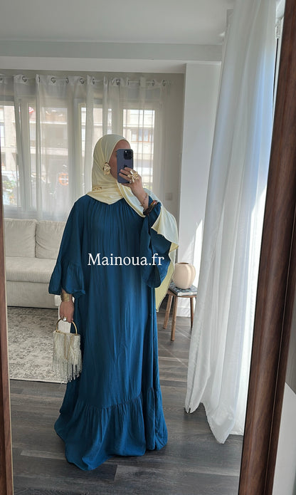 Robe bleu paon
