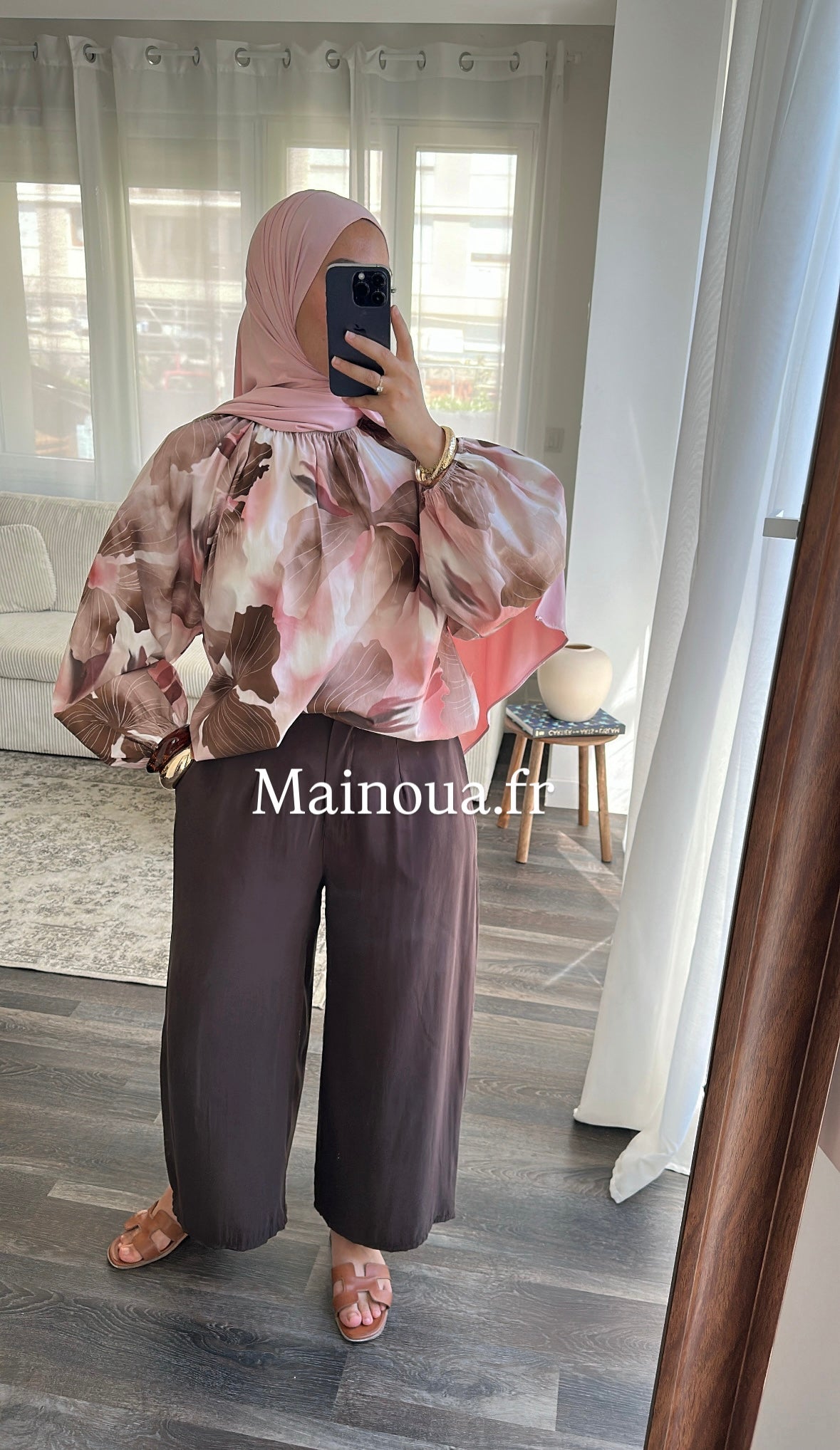 Pantalon fluide marron