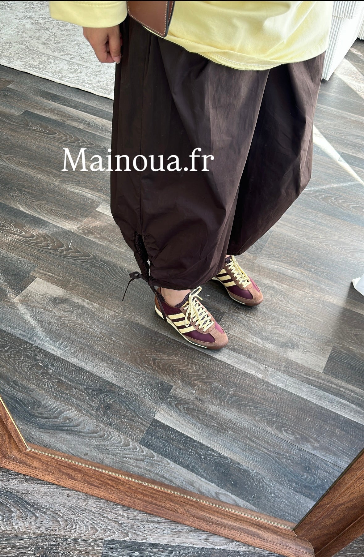 Pantalon parachute marron
