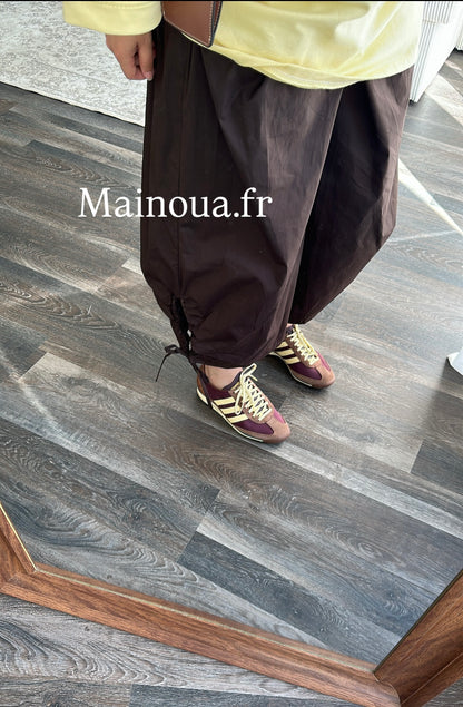 Pantalon parachute marron