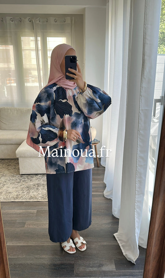 Pantalon fluide bleu