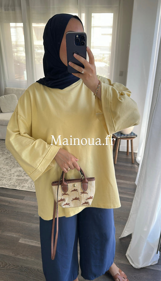 Top oversize jaune