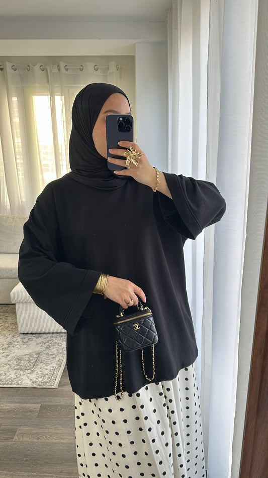 Top oversize noir