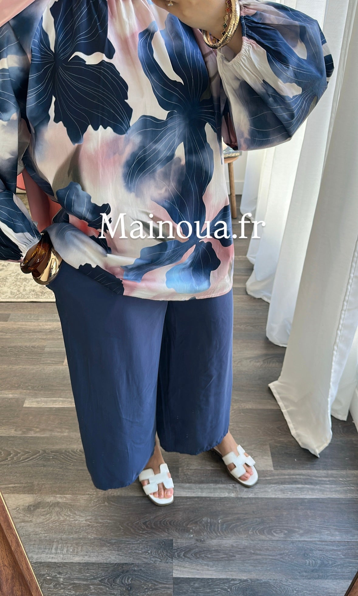 Pantalon fluide bleu