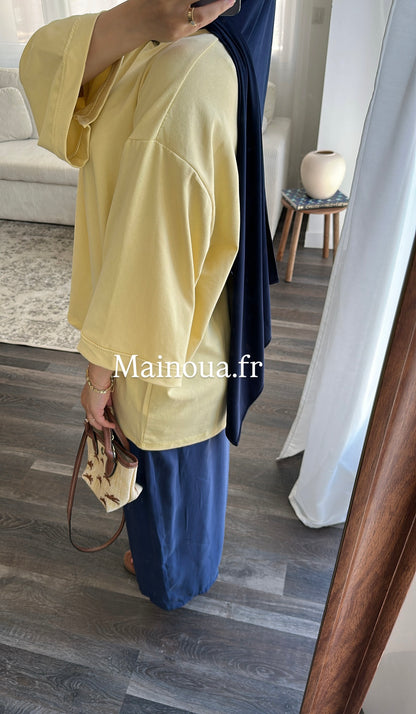 Top oversize jaune