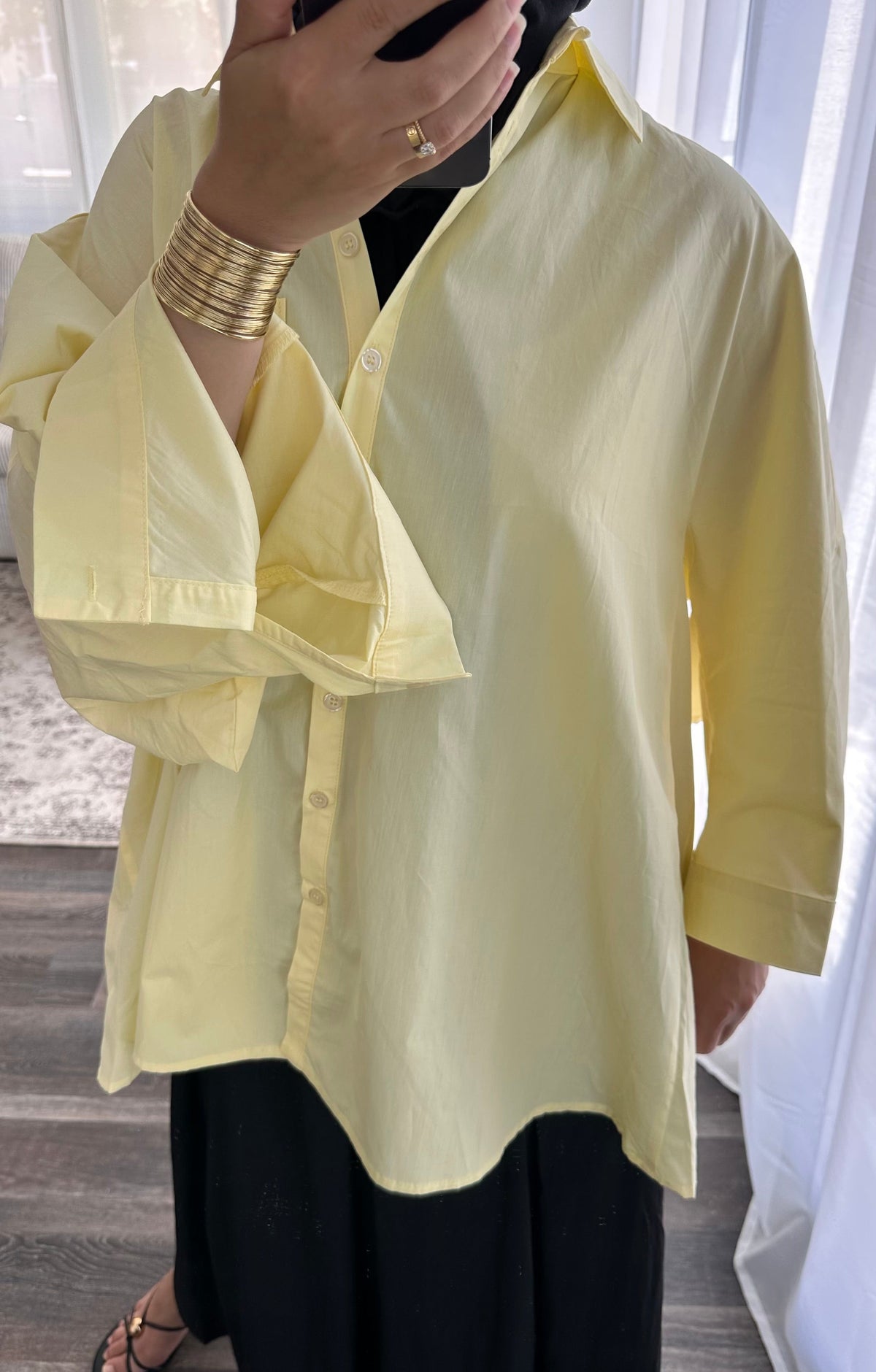 Chemise oversize jaune