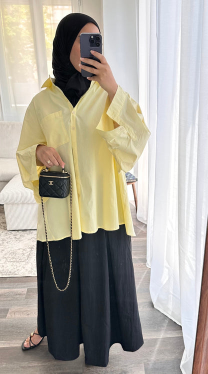 Chemise oversize jaune