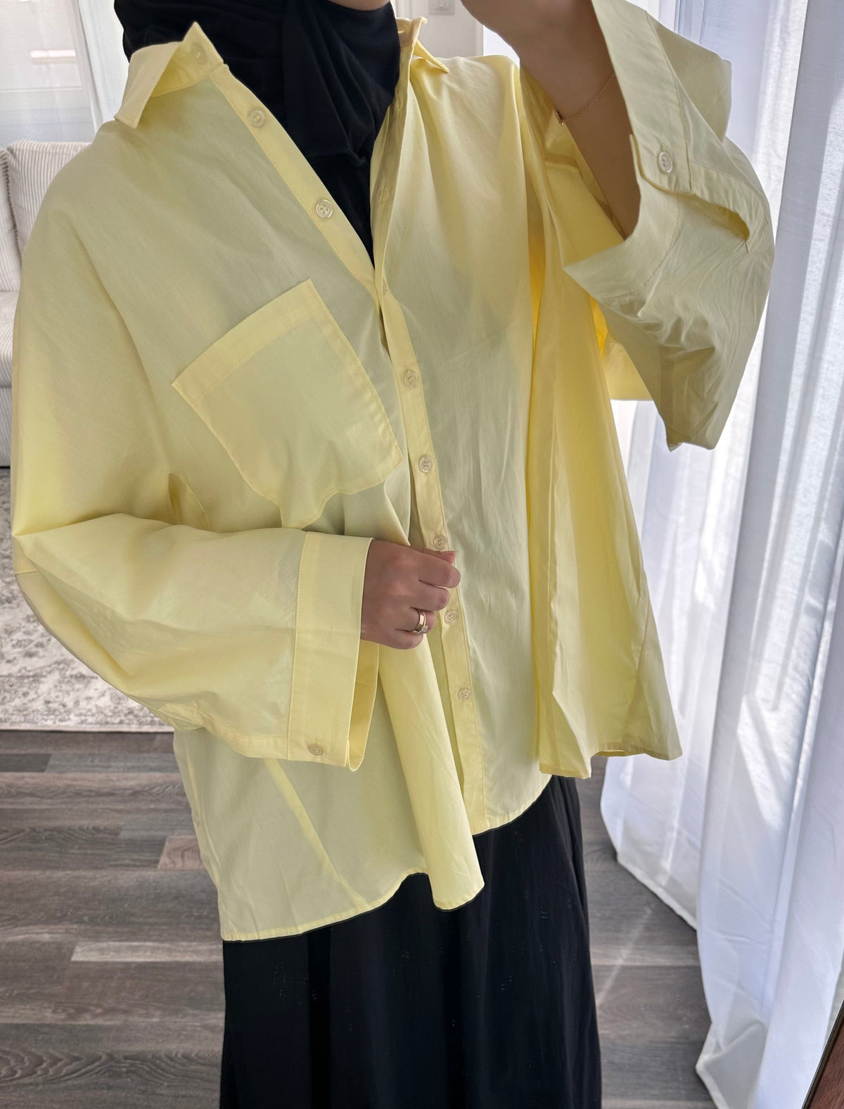 Chemise oversize jaune