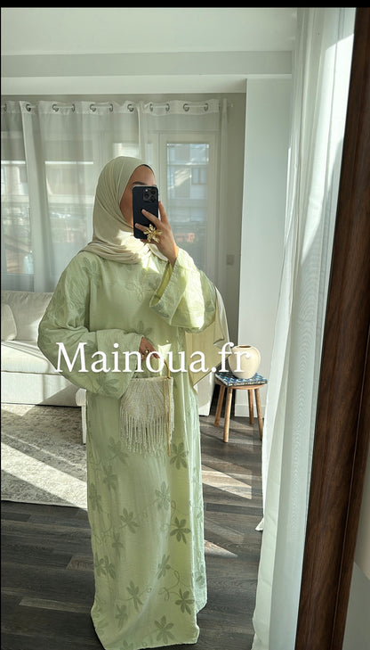 Robe fleurie sauge