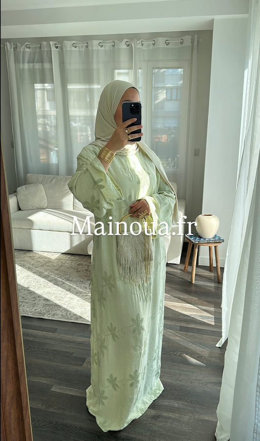Robe fleurie sauge