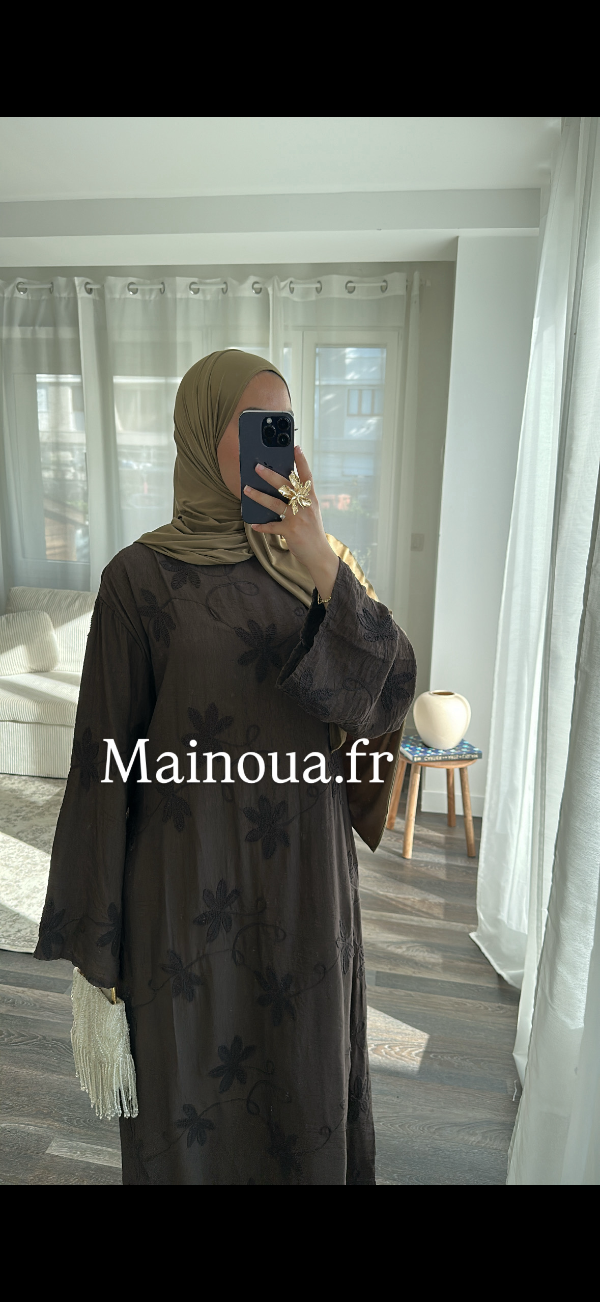 Robe fleurie marron
