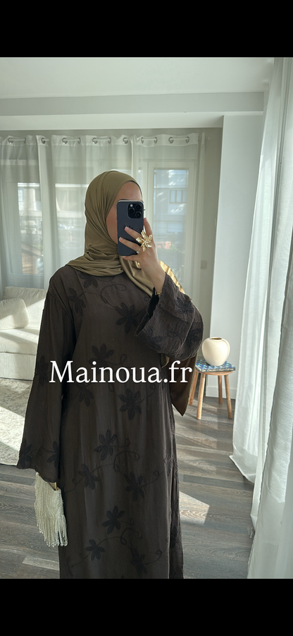 Robe fleurie marron