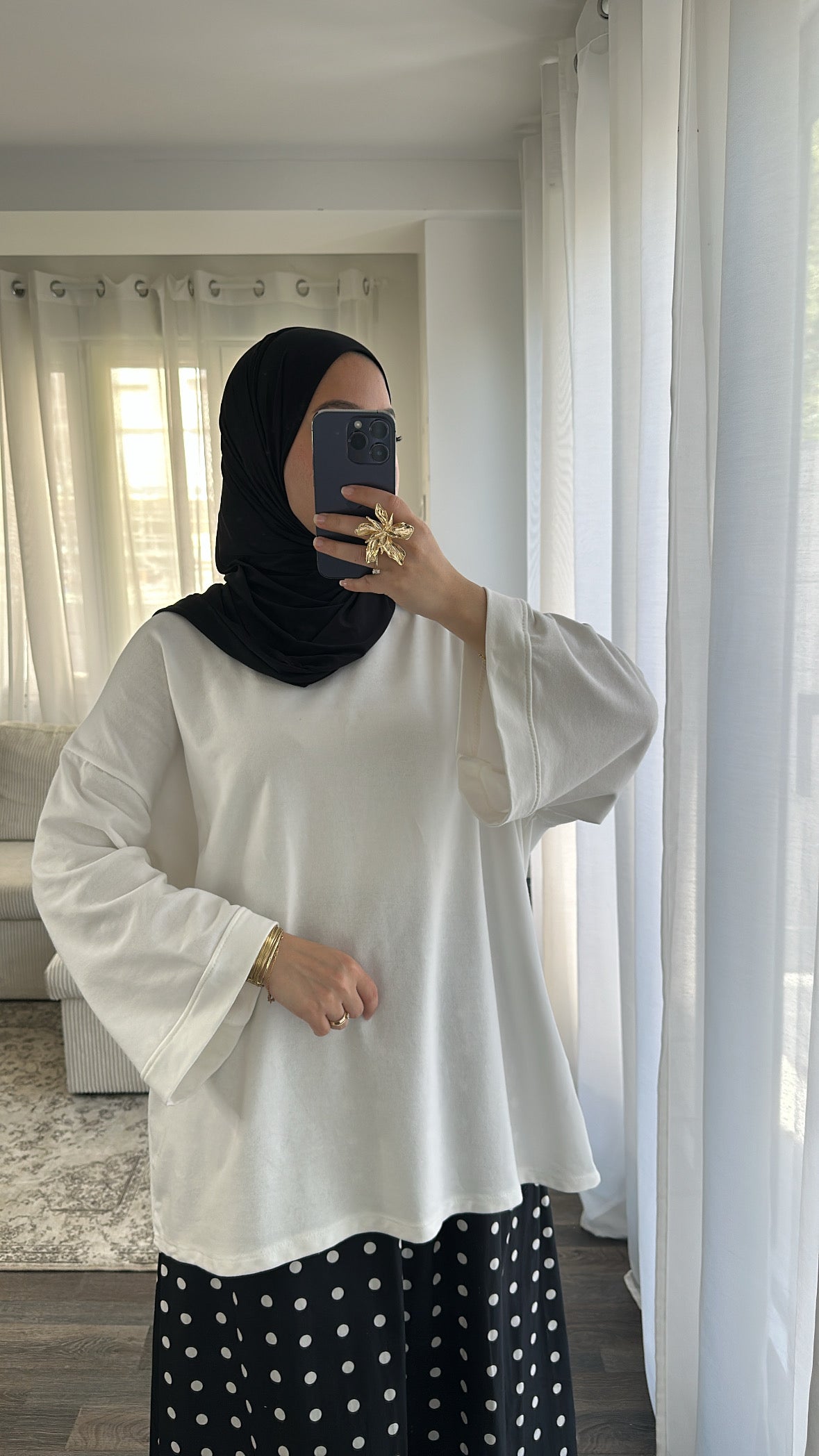 Top oversize blanc