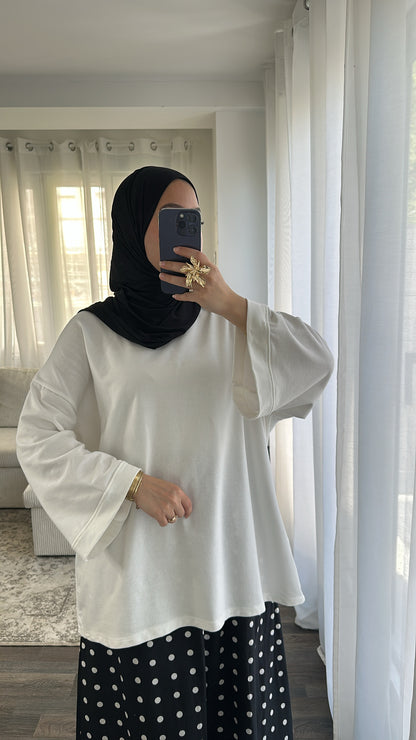 Top oversize blanc
