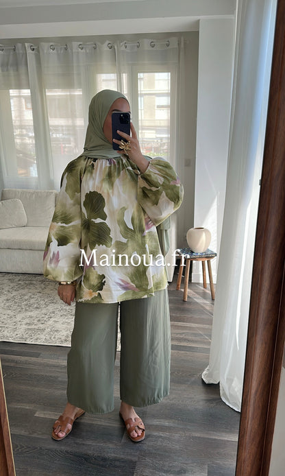 Pantalon fluide kaki