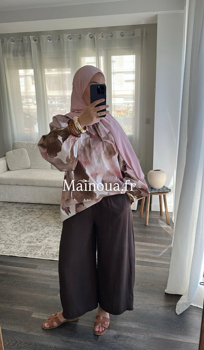 Pantalon fluide marron