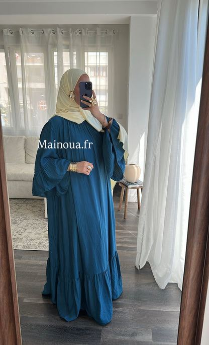 Robe bleu paon