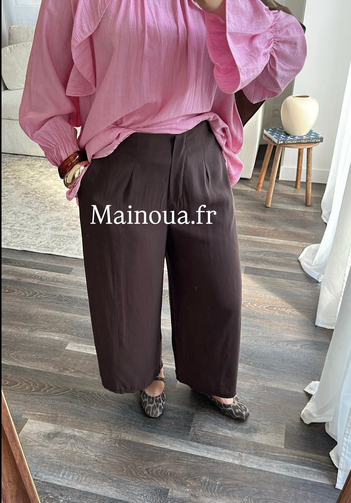 Pantalon fluide marron