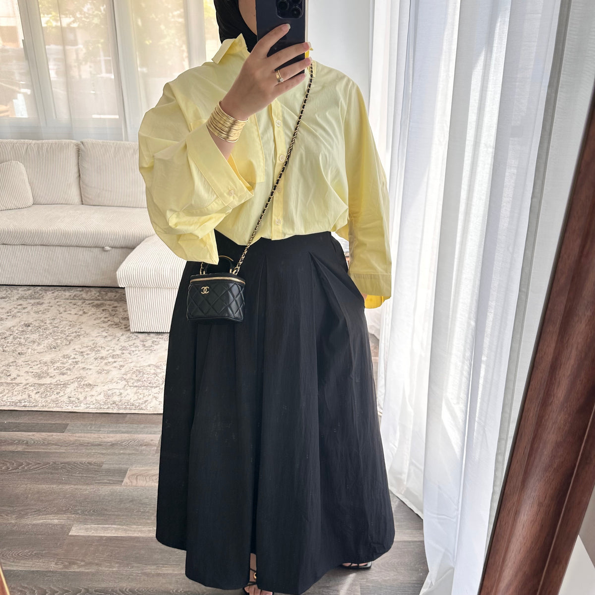 Chemise oversize jaune