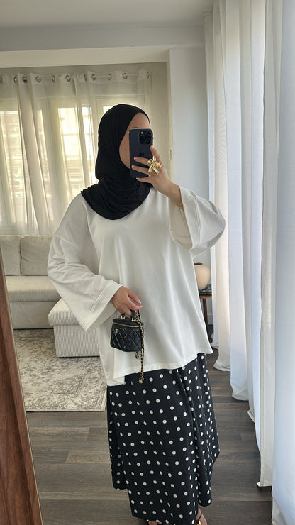 Top oversize blanc