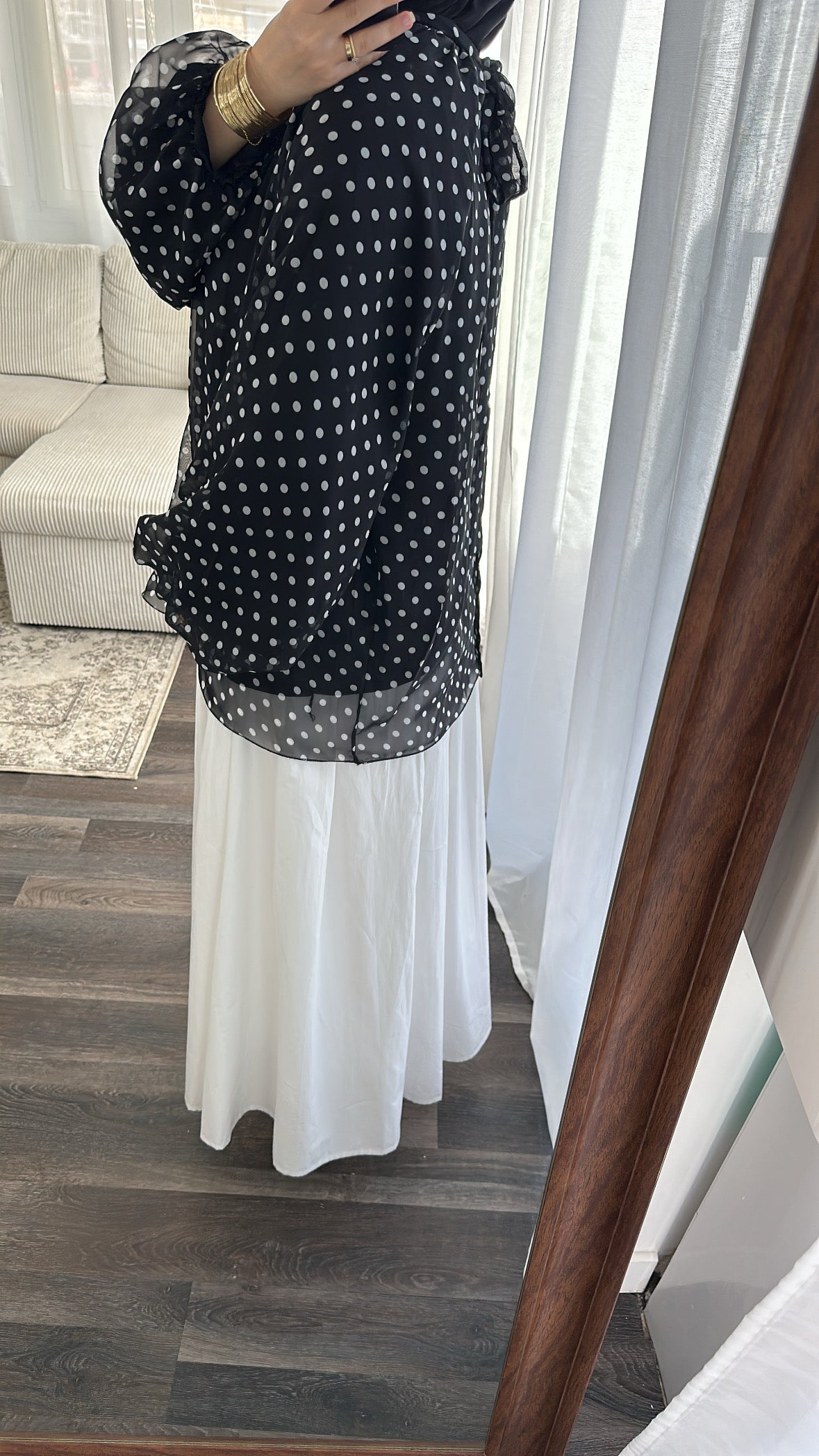 Blouse noir à pois