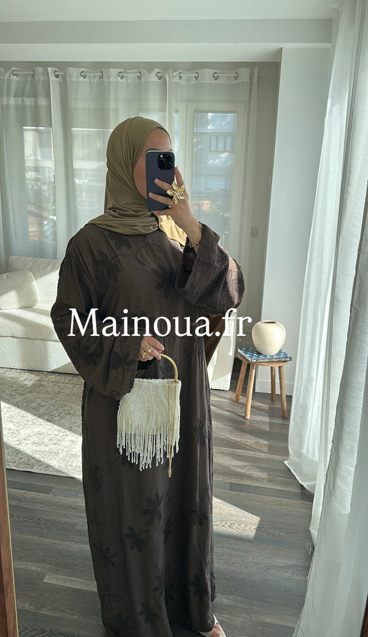 Robe fleurie marron